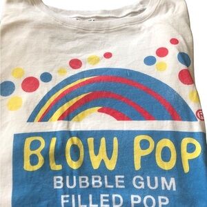 Charms Blow Pop Bubble Gum Filled Pop White SS Graphic Tee size XXL Novelty